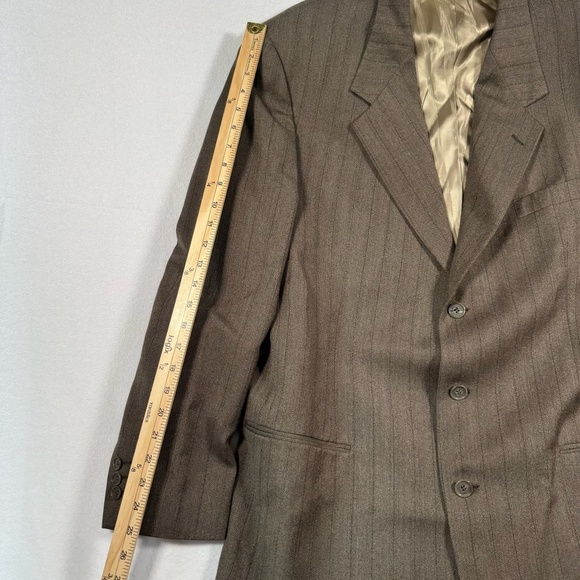 Pierre Cardin Pinstripe Sports Coat Blazer Jacket Mens Brown *SZ 44 - Picture 9 of 9